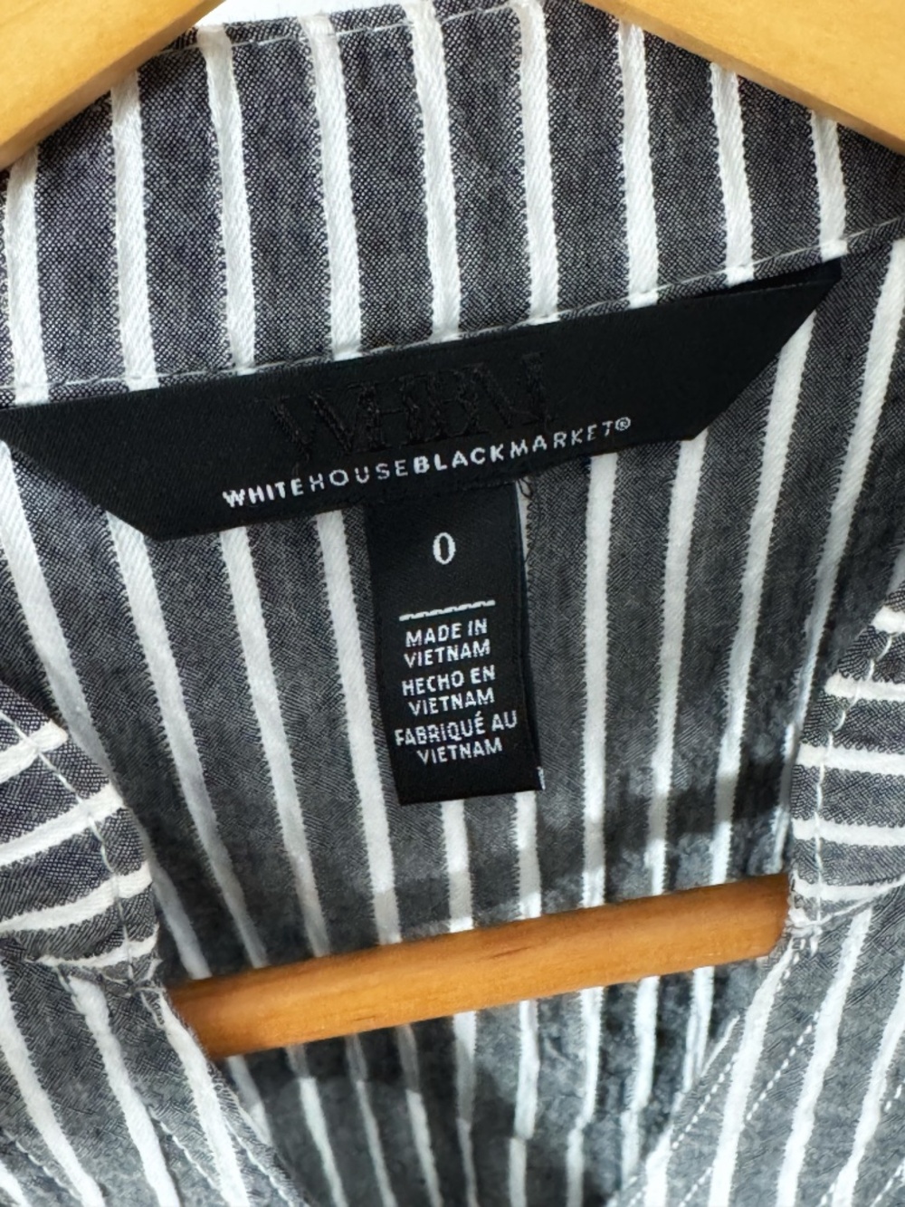 WHBM Midi Dress Striped Seersucker Railroad Stripe Cap Sleeve Belted Pockets - Picture 16 of 16